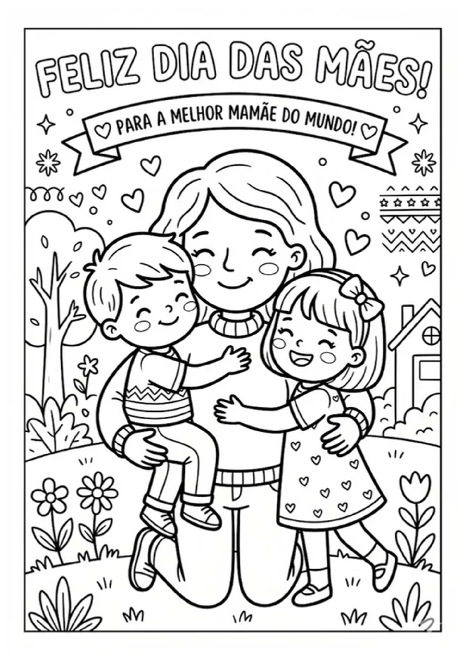 Desenhos de Dia das Maes Para Colorir para imprimir e colorir - imagem 7